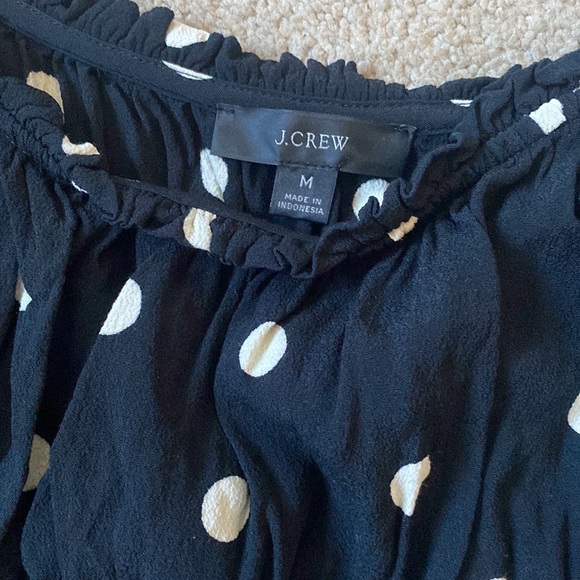 Polka dot j.Crew off shoulder crop - Picture 3 of 5